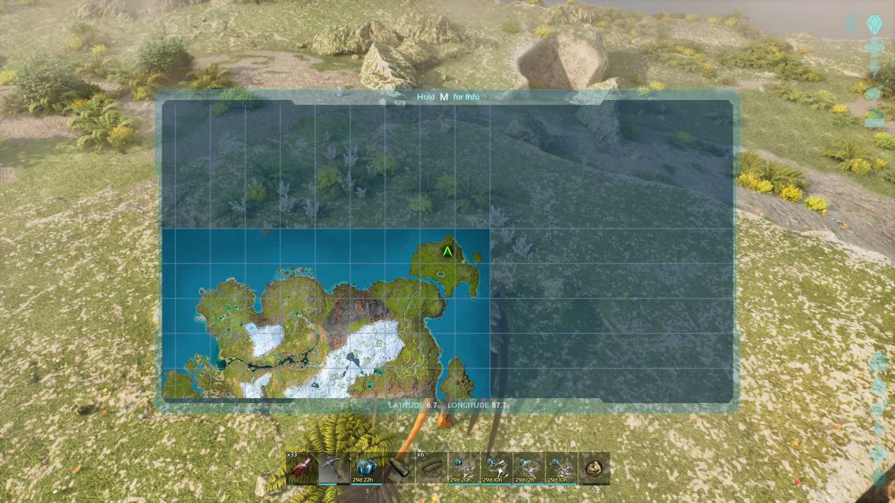 ARK Survival Ascended, PC, Gameplay, Best Crystal Surface Locations in Ragnarok, Screenshot, NoobFeed
